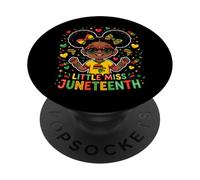 Little Miss Juneteenth, Princesse Noire de la Journée de la liberté Africaine PopSockets PopGrip Adhésif