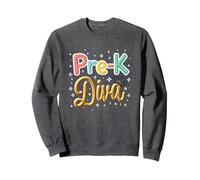 Little Miss Pre-K Diva | Princesse préscolaire Sweatshirt, Unisexe pour Adultes, Chiné Foncé, M