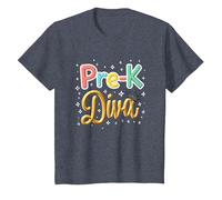 Little Miss Pre-K Diva | Princesse préscolaire T-Shirt, Enfant, Bleu Chiné, 3 Ans
