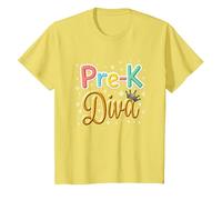 Little Miss Pre-K Diva | Princesse préscolaire T-Shirt, Enfant, Citron, 6 Ans