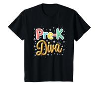 Little Miss Pre-K Diva | Princesse préscolaire T-Shirt, Enfant, Noir, 6 Ans