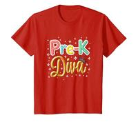 Little Miss Pre-K Diva | Princesse préscolaire T-Shirt, Enfant, Rouge, 2 Ans