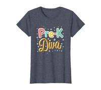 Little Miss Pre-K Diva | Princesse préscolaire T-Shirt, Femme, Bleu Chiné, S