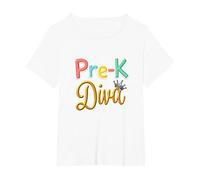 Little Miss Pre-K Diva | Princesse préscolaire T-Shirt, Femme Grandes Tailles, Blanc, 1X