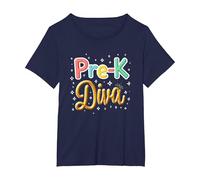 Little Miss Pre-K Diva | Princesse préscolaire T-Shirt, Femme Grandes Tailles, Bleu Marine, 1X