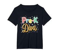Little Miss Pre-K Diva | Princesse préscolaire T-Shirt, Femme Grandes Tailles, Noir, 1X