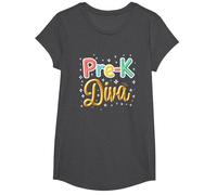 Little Miss Pre-K Diva | Princesse préscolaire T-Shirt, Fille, Chiné Foncé, M