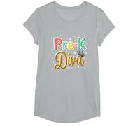 Little Miss Pre-K Diva | Princesse préscolaire T-Shirt, Fille, Gris Chiné, L