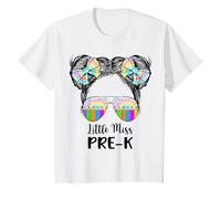 Little Miss Pre-k Messy Bun Lunettes de Soleil Tie Dye T-Shirt