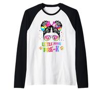 Little Miss Prek Chignon en désordre tie Dye Retour à l'école Filles Manche Raglan