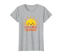 Little Miss Sunshine Cheerful Sun Kids T-Shirt, Femme, Gris Chiné, XS