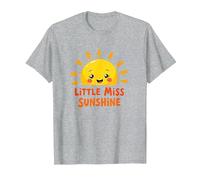 Little Miss Sunshine Cheerful Sun Kids T-Shirt, Homme, Gris Chiné, S