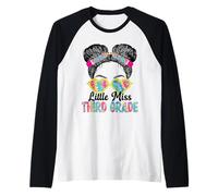 Little Miss Third Grade Girls Back to School Chignon désordonné Manche Raglan