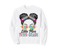 Little Miss Third Grade Girls Back to School Chignon désordonné Sweatshirt