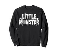 Little Monster Text with Spiders and Web Halloween Effrayant Sweatshirt