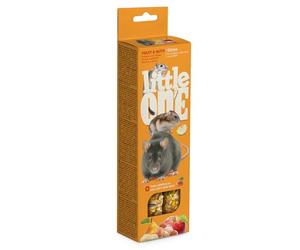 Little One Bâtonnets Fruits & Noix | 120 g (2 x 60 g) | Snack Alimentaire complémentaire pour Hamsters, Rats, Souris et gerbilles | avec Fruits et Noix | Fixation Polyvalente