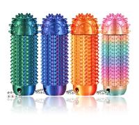 Little Ouchies Pain Fidget 4 pièces - Outil de Stim Douleur Rotatif & Spiky, Jouets Sensoriels d’Anxiété pour Adultes, Porte-Clés 3D pour Concentration & Skin Picking, Cadeau Anti-Stress Ados