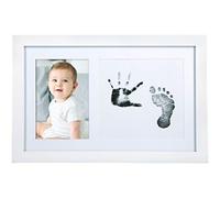 Little Pear Baby Handprint & Footprint Frame, Gender-Neutral Baby Prints Frame, Baby Girl or Baby Boy Prints Picture Frame, White