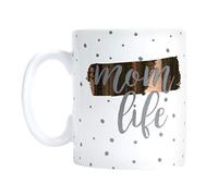 Little Pear Mom Life Mug, Mother’s Day Keepsake Accessory for New Moms and Expecting Mothers, Polka Dot Coffee Mug, 13oz