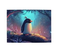 Little Penguins in the Flower Bed Puzzle en bois de 500 pièces pour adultes - Puzzle stimulant pour jeu de taille 38,1 x 51,8 cm