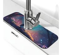 Little Penguins in the Flower Bed Tapis de robinet anti-éclaboussures pour évier de cuisine, poignée de robinet, bac récupérateur d'égouttement pour salle de bain (38,1 x 14 cm)