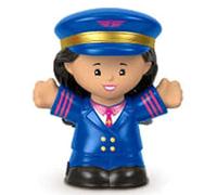 Little People Pièce de rechange pour Fisher-Price inspiré par Barbie You Can Be Anything Playset HCF58 - Figurine de pilote de ligne féminine de rechange