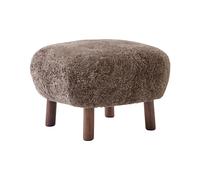 Little Petra ATD1 Pouf en Peau de Mouton Sahara/ Noyer