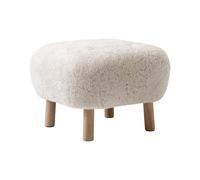 Little Petra ATD1 Pouf Peau de Mouton Moonlight/Chêne Huilé