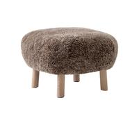 Little Petra ATD1 Pouf Peau de Mouton Sahara/Chêne Huilé