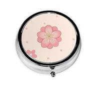 Little Pink Cherry Blossoms Boîte à pilules ronde Organiseur de médicaments quotidien portable Design voyage