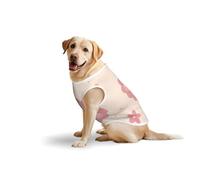 Little Pink Cherry Blossoms Gilet sans manches en coton pour animaux de compagnie - T-shirt doux et léger à imprimé petites fleurs de cerisier roses pour chiens de taille moyenne et grande