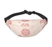 Little Pink Cherry Blossoms Grand sac banane tendance pour voyage, décontracté, convient pour le sport, la course à pied, le cyclisme, les voyages, la pêche