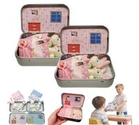 Little Pocket Bunny, Easter Basket Stuffer Decorative Boxes, DIY Pet Bunny Adoption House Tin Box for Friend Gift,Personalised Mini Plush Home Decorative