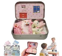 Little Pocket Bunny, Easter Basket Stuffer Decorative Boxes, DIY Pet Bunny Adoption House Tin Box for Friend Gift,Personalised Mini Plush Home Decorative