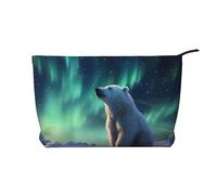 Little Polar Bear Trousse de toilette de voyage imperméable en velours côtelé imprimé Grande capacité, Noir , Taille unique