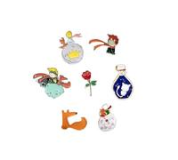 Little Princes Insignes 7pcs - Rose, Fox, Prince Figurine Broche Épingle - Sac À Dos Décor Accessoires Fans Collection