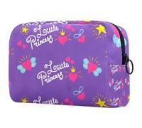Little Princess Trousse de toilette colorée avec fermeture éclair Motif cœur aile et étoiles Pour femme, multicolore, 18.5x7.5x13cm/7.3x3x5.1in, Trousse de toilette