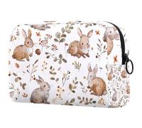 Little Rabbits Trousse à cosmétiques pour femme, trousse de toilette de voyage, grande pochette de maquillage pratique avec fermeture éclair, multicolore, 18.5x7.5x13cm/7.3x3x5.1in, Trousse de