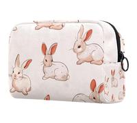 Little Rabbits Trousse à cosmétiques pour femme, trousse de toilette de voyage, grande pochette de maquillage pratique avec fermeture éclair, multicolore, 18.5x7.5x13cm/7.3x3x5.1in, Trousse de