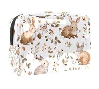 Little Rabbits Trousse à cosmétiques pour femme, trousse de toilette de voyage, grande trousse de maquillage en PVC pratique avec fermeture éclair, multicolore, 18.5x7.5x13cm/7.3x3x5.1in, Trousse de