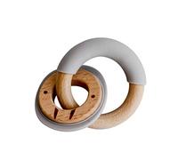 Little Rawr Anneau de dentition pour bébé, respectueux de l'environnement, en bois et silicone souple, parfait pour les nouveau-nés et les tout-petits, cadeau idéal pour un anniversaire et une fête