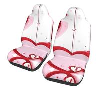 Little Red Heart Dua Sarung JOK Mobil,& Sarung JOK Mobil Depan, Cocok pour Sebagian Besar Mobil, SUV, Truk, Van, Dll.