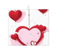 Little Red Heart Tapis égouttoir à vaisselle 40,6 x 45,7 cm, très absorbant, convient pour vaisselle de cuisine, égouttoir à café, bar à suspendre