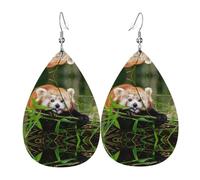 Little Red Panda Boucles d'oreilles en cuir pour femme Motif goutte d'eau Tendance Léger Usage quotidien Fête Date, taille unique, Cuir