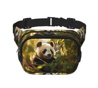 Little Red Panda Sac banane carré double couche réglable pour exercice, course à pied, voyage, randonnée, noir, One Size