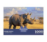 Little Rhinocéros 1000 Pieces Jigsaw Puzzles for Adults Challenging Game Stress Relieving Entertainment Cultivate The Spirit of Teamwork for Adults Gifts 38x26cm/1000pcs