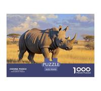 Little Rhinocéros 1000 Pieces Jigsaw Puzzles for Adults Educhational Games Stress Relieving Entertainment Exercise The Memory of The Brain for Family Decorations 70x50cm/1000pcs