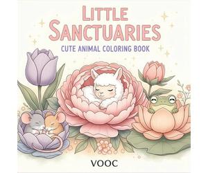 Little Sanctuaries : Cute Animal Coloring Book - Adorable Creatures Hiding in Beautiful Flowers for Relaxation and Stress Relief