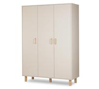 Little Sky by Klups Laura Armoire penderie 3 Portes avec étagères et 3 tiroirs 195x137 Champagne
