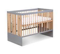 Little Sky by Klups Pauline Lit bébé Enfant évolutif à barreaux avec sommier réglable Bois/Gris 120x60 cm